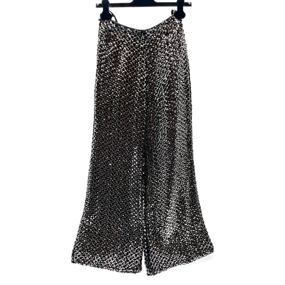 VTG Sequin wideleg high waist dress party pants Small